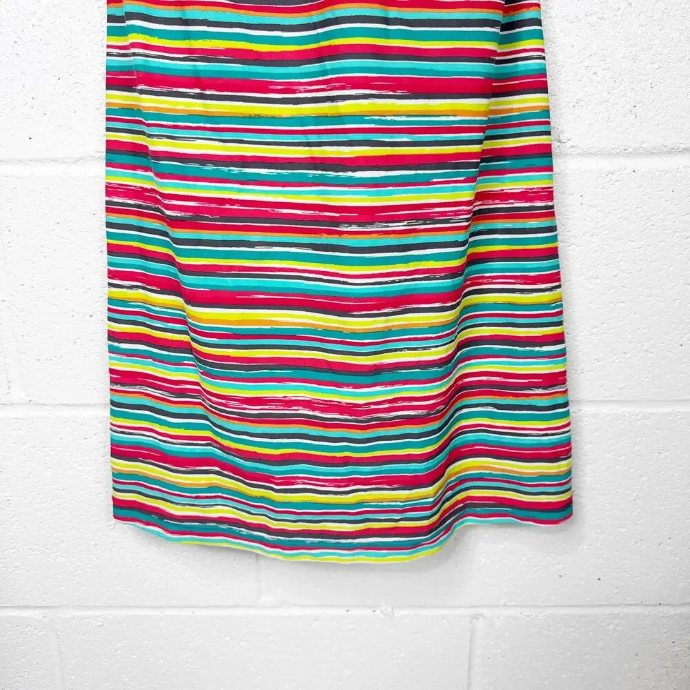 Athleta Salina‎ Swim Dress Womens Small Multicolor Stripe Racerback Swimdress
